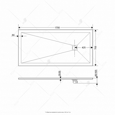 Душевой поддон 170х70 RGW ST-W 16152717-01 прямоугольный искусственный камень, белый