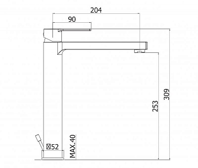 Смеситель для накладной раковины CEZARES OVEST-LSM1-A OVEST-LSM1-A-BIO