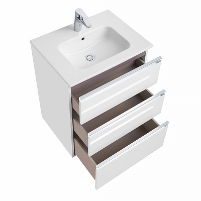 Тумба с раковиной Roca The Gap 60 белый глянец 3 ящика A857404806