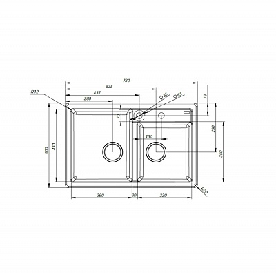 Гранитная мойка Iddis Vane G V35C782i87