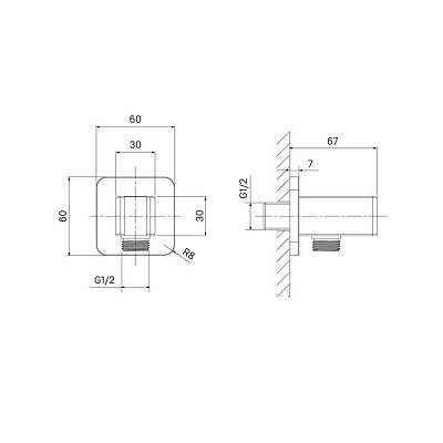 Выход для душа с держателем Iddis Slide SLI60CBi62
