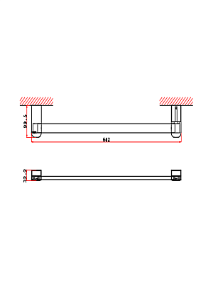 Держатель полотенец 60 см VRI Bauta HG800913 латунь