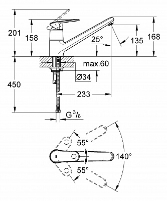 Смеситель для кухни GROHE EUROPLUS 32941002