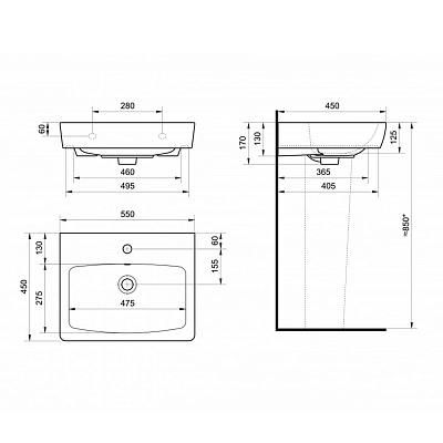 Раковина Aquaton Нео 55 1WH302185