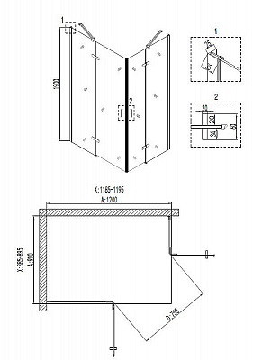 Душевой уголок Niagara Nova 120х80 NG-6618-08