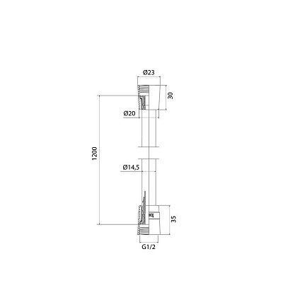 Шланг для душа графит, силиконовый, 1,2 м, Iddis Optima Home OPH12GLi19