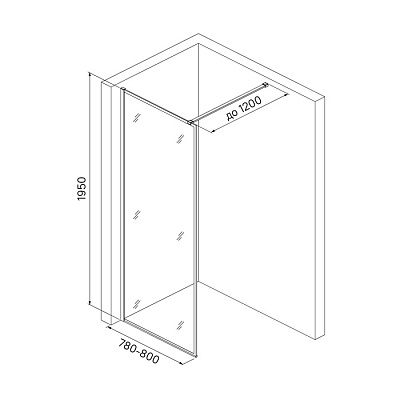 Душевая перегородка Walk In Iddis Slide 80x195 SLI8BS8i23