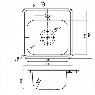 Мойка из нержавеющей стали Iddis Strit STR38S0i77K