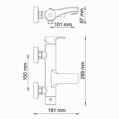 Смеситель для ванны с коротким изливом WasserKRAFT Berkel 4801