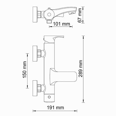 Смеситель для ванны с коротким изливом WasserKRAFT Berkel 4801