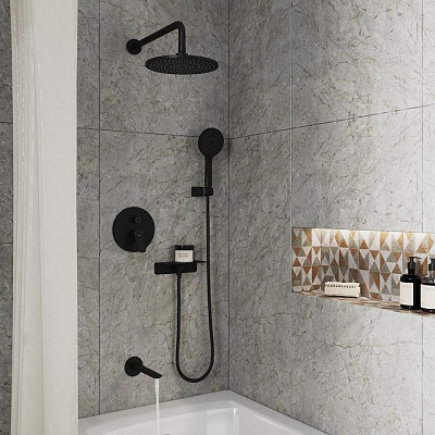 Душевая система скрытого монтажа с тропическим душем Milardo Rora RORBL03M68