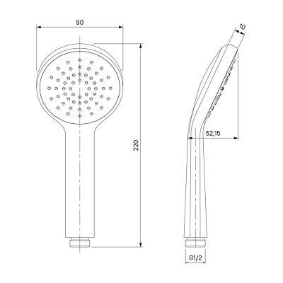 Смеситель с верхним душем 426924 Simp SIMSB1FM89