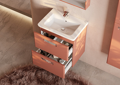 Тумба с раковиной Roca The Gap Original 60 2 ящика, ZRU9307837, терракота