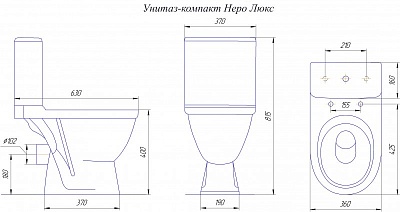 Унитаз-компакт Rosa Неро Люкс