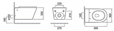 Подвесной унитаз с функцией импульсного смыва Cerutti spa Argentera Aria Pulse CT727