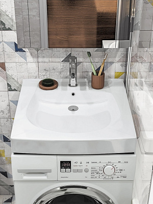 Раковина над стиральной машиной Пилот 60х60 Santek 1WH301971 с сифоном и кронштейнами