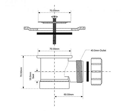 Сифон для поддона MRBT70-40 McALPINE