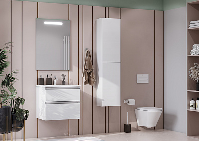 Тумба с раковиной Roca The Gap 60 2 ящика A857397806, белый глянец