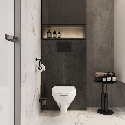 Инсталляция с унитазом VitrA S10 9842B003-7206 комплект 4 в 1 с сиденьем микролифт безободковый цвет клавиши глянцевый хром