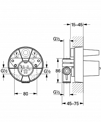 GROHE смес-ль встр.мех. Concealed Body 33962000 д/ душа