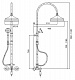 Душевая стойка с термостатическим смесителем, верхним и ручным душем CEZARES MARGOT-CD-T MARGOT-CD-T-01-Bi