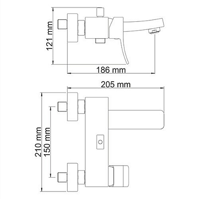 Смеситель для ванны с коротким изливом WasserKRAFT Exter 1601