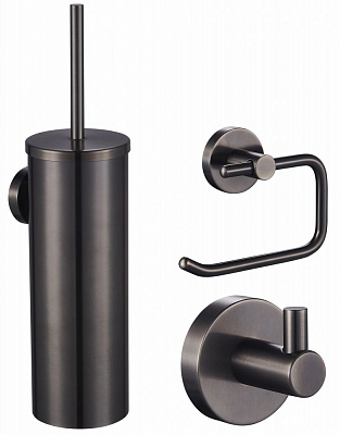 Набор аксессуаров из 3 предметов крючок, держатель для бумаги, ершик Wonzon & Woghand, темный графит ww-8100-gm