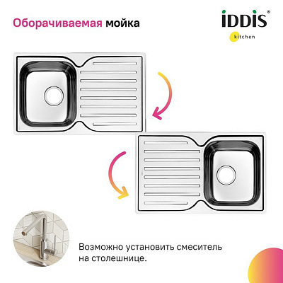 Мойка врезного монтажа Iddis Strit STR78SDi77