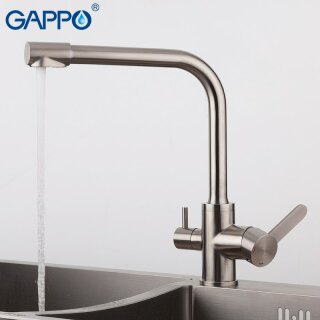 Смеситель для кухни с каналом для фильтрованной воды Gappo G4399-1 сатин