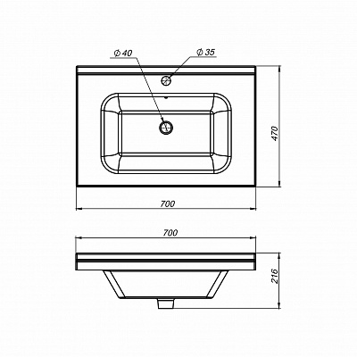 Раковина керамическая MIRSANT Simple 70 УТ000095663
