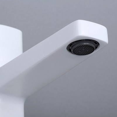 Смеситель для умывальника Saale 9503 покрытие белый Soft-touch WasserKRAFT