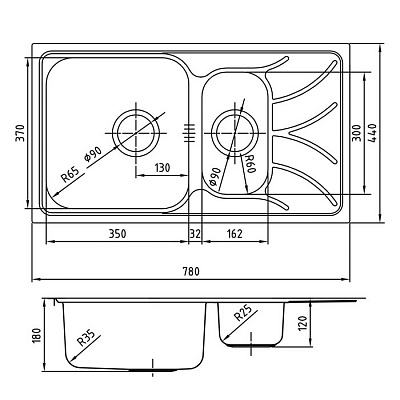 Мойка из нержавеющей стали 780*440 Iddis Arro S ARR78S1i77