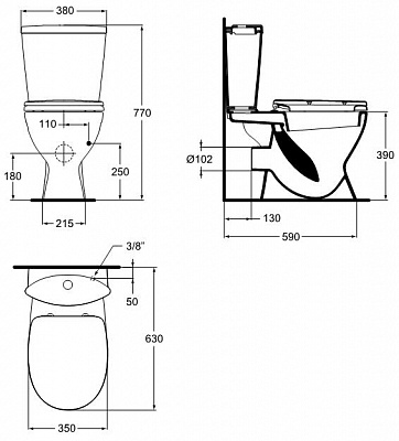 Ideal Standard Ocean Scandinavian унитаз (W909701)+микрол.