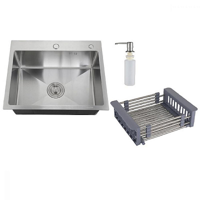 Мойка кухонная РМС MR-5050 набор с корзиной раздвижной и дозатором