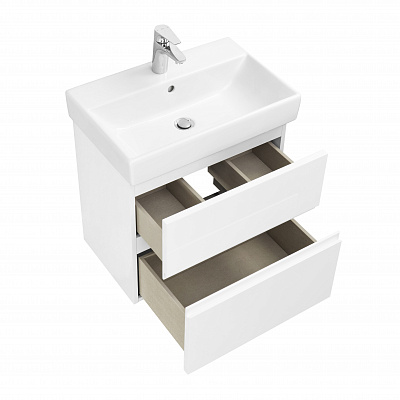 Тумба под раковину Roca Oleta 60 белый глянец, 2 ящика, A857639806