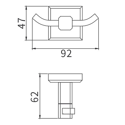 Крючок двойной Gappo G38 G3805-2 хром