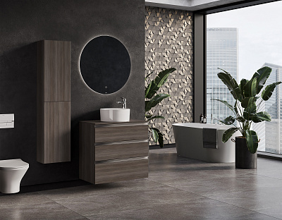 Тумба под раковину Roca The Gap 80 городской дуб 3 ящика A857406402