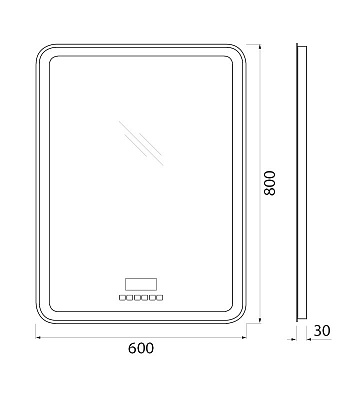 Зеркало BelBagno SPC-MAR-600-800-LED-TCH-RAD