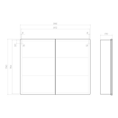 Зеркальный шкаф VIGO Geometry 1000 с LED подсветкой