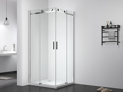 Душевое ограждение 100х100 MONTEREY EX-803 квадрат хром прозрачное стекло 8мм