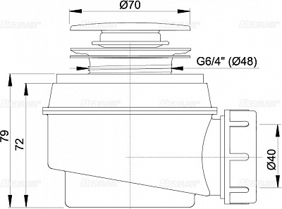 Сифон для душевого поддонa Alcaplast A466-50 click/clack