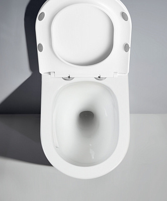 Унитаз подвесной безободковый (торнадо) DQ Schille DT1466516, 570*430*360мм, микролифт, белый