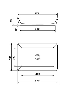Раковина накладная 60 Norden черная Wanfald Оскольская керамика 42174050005
