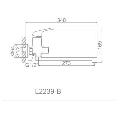 Смеситель для ванны Ledeme L2239-B