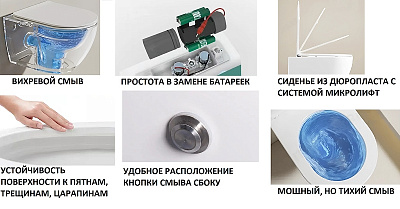 Унитаз подвесной Cerutti MAIELLA Aria PULSE импульсный смыв, дюропласт, микролифт,