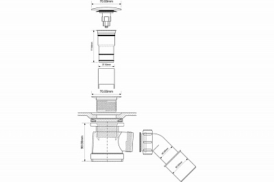 Сифон бутылочный для поддона с выпуском выход Дн=40/50мм; цвет-античная бронза McALPINE MRS2CL-AB