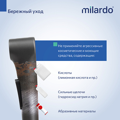 Встраиваемый смеситель с гигиеническим душем Milardo Leap LEAGM00M08 графит матовый