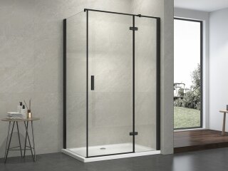 Душевое ограждение 120х90 MONTEREY EX-404B черное прозрачное стело 8мм