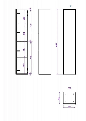 Шкаф-пенал 30 см La Fenice  Simpla Cappuccino FNC-05-SIM-C-30 бежевый матовый