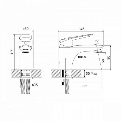 Смеситель для умывальника Iddis Male MALSB00i01